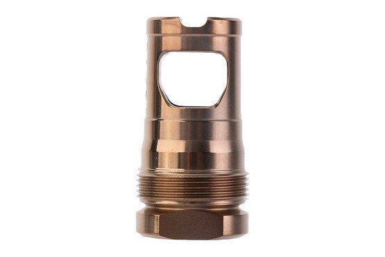 Forward Control Design with Revival Defense single chamber suppressor mount muzzle brake for Plan B mounts with heat treat finish
